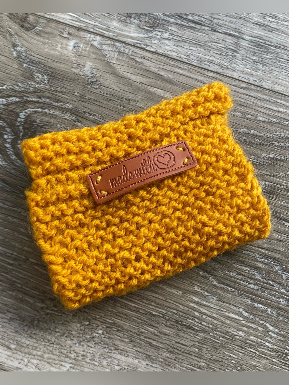 Mustard Handmade Knit Coffee/Tea Cosy